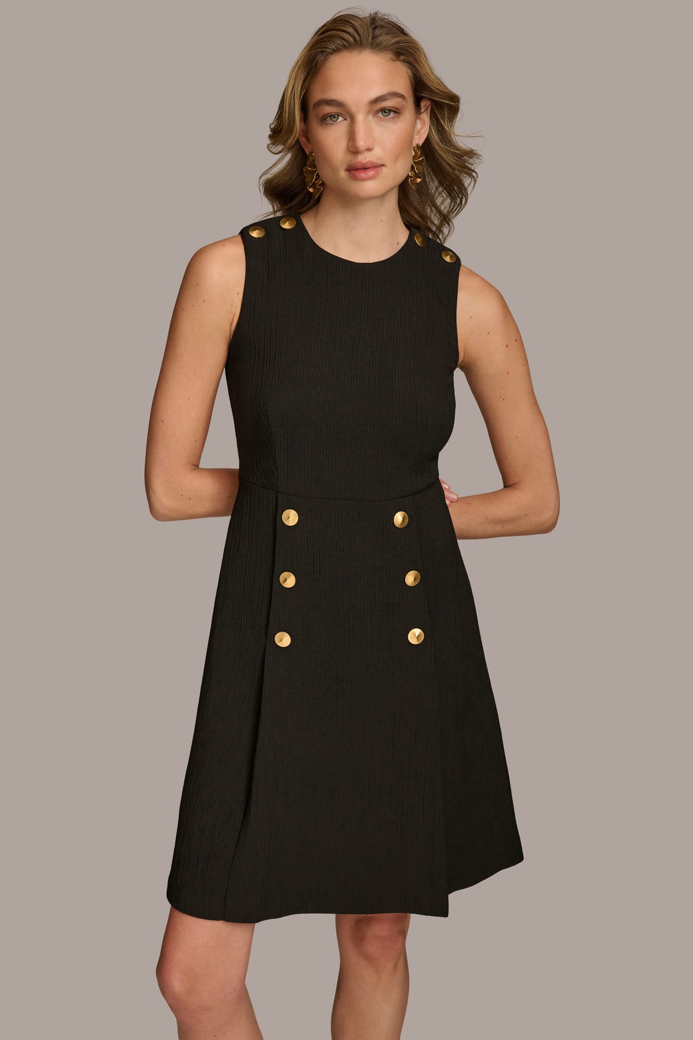 (image for) EXTRAORDINARY RIBBED DRESS WITH BUTTONS